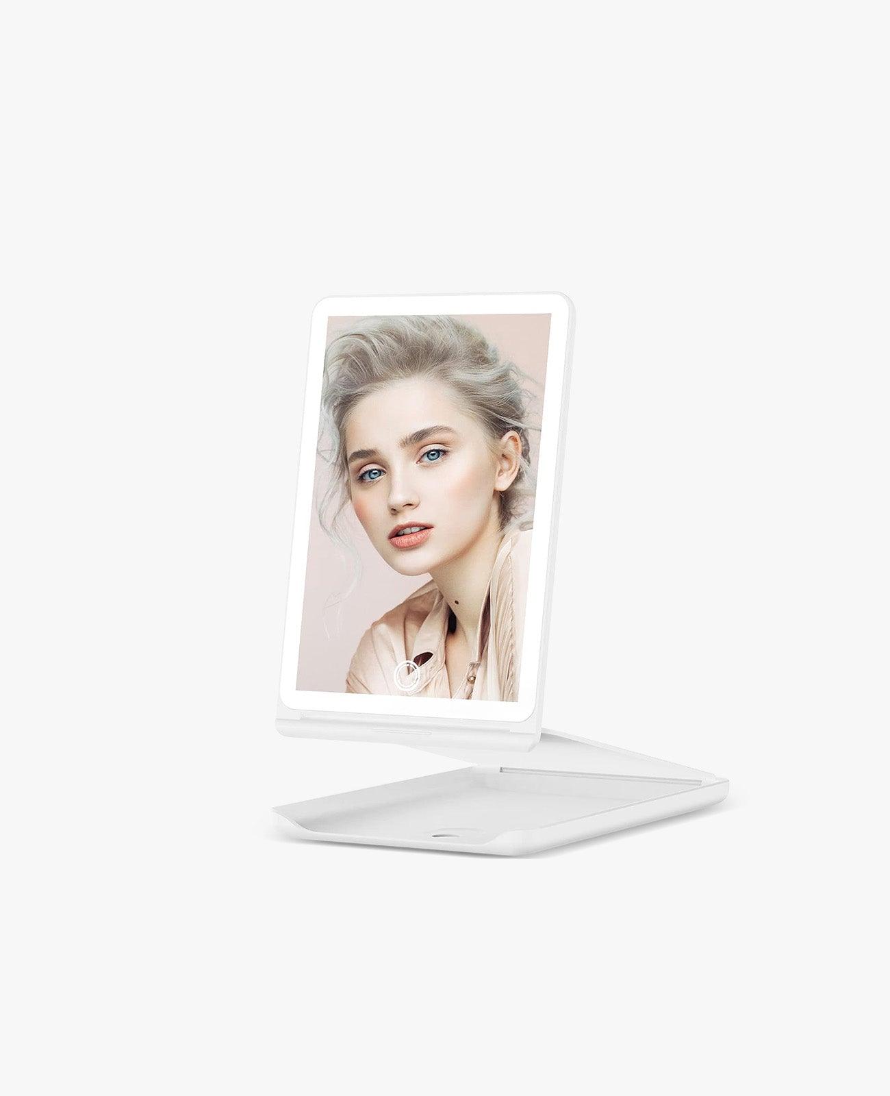 Jack & Rose Travel Mirror with Light, Travel Makeup Mirror with Magnification, Adjustable Height and Angle, Portable Folding Mirror