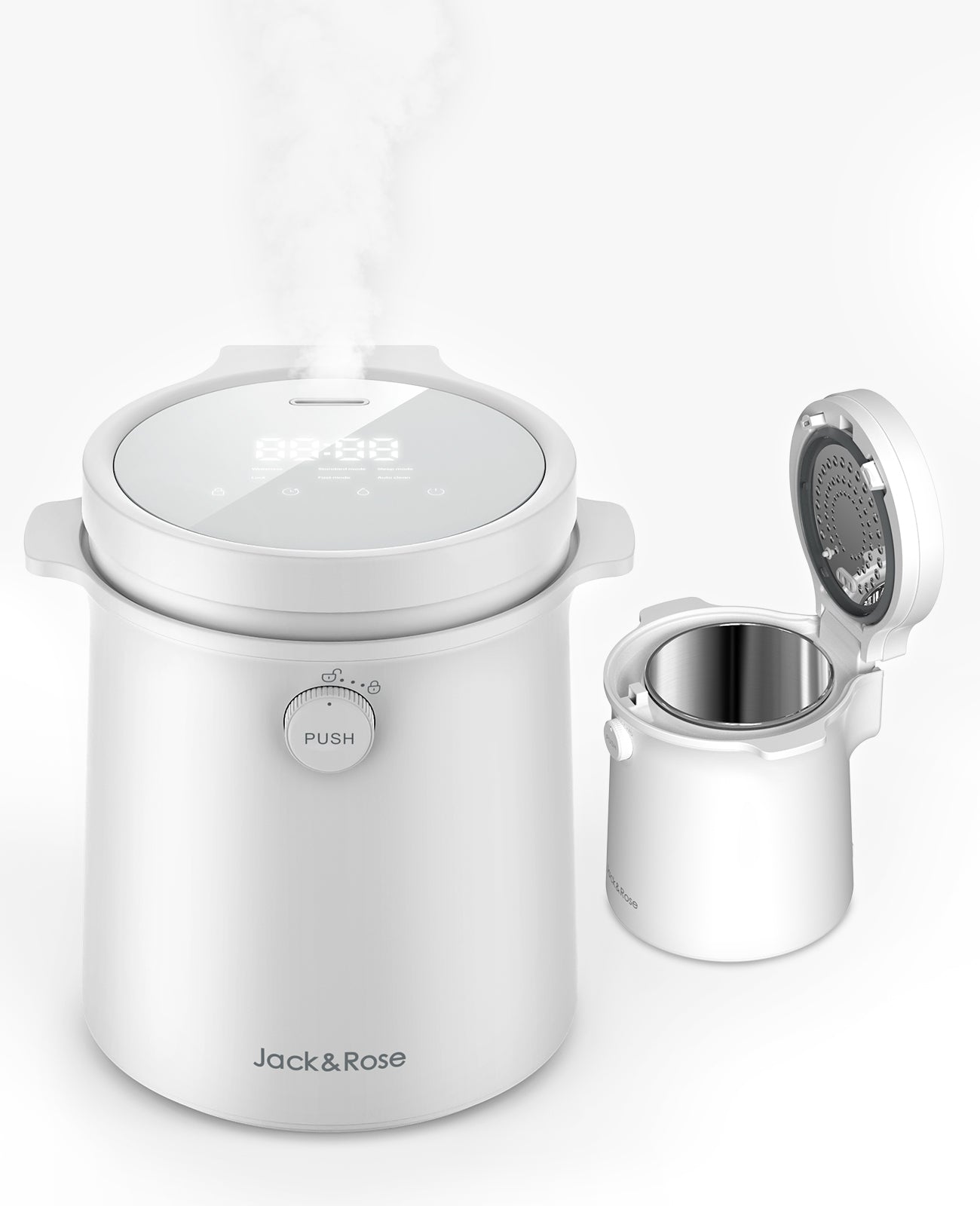 Warm Mist Humidifier, 3L Easy Clean Humidifier, Stainless Steel Dishwashable Bedroom Steam Humidifiers, Simple Use LED Screen, Sleep Mode with Quiet Humidifer