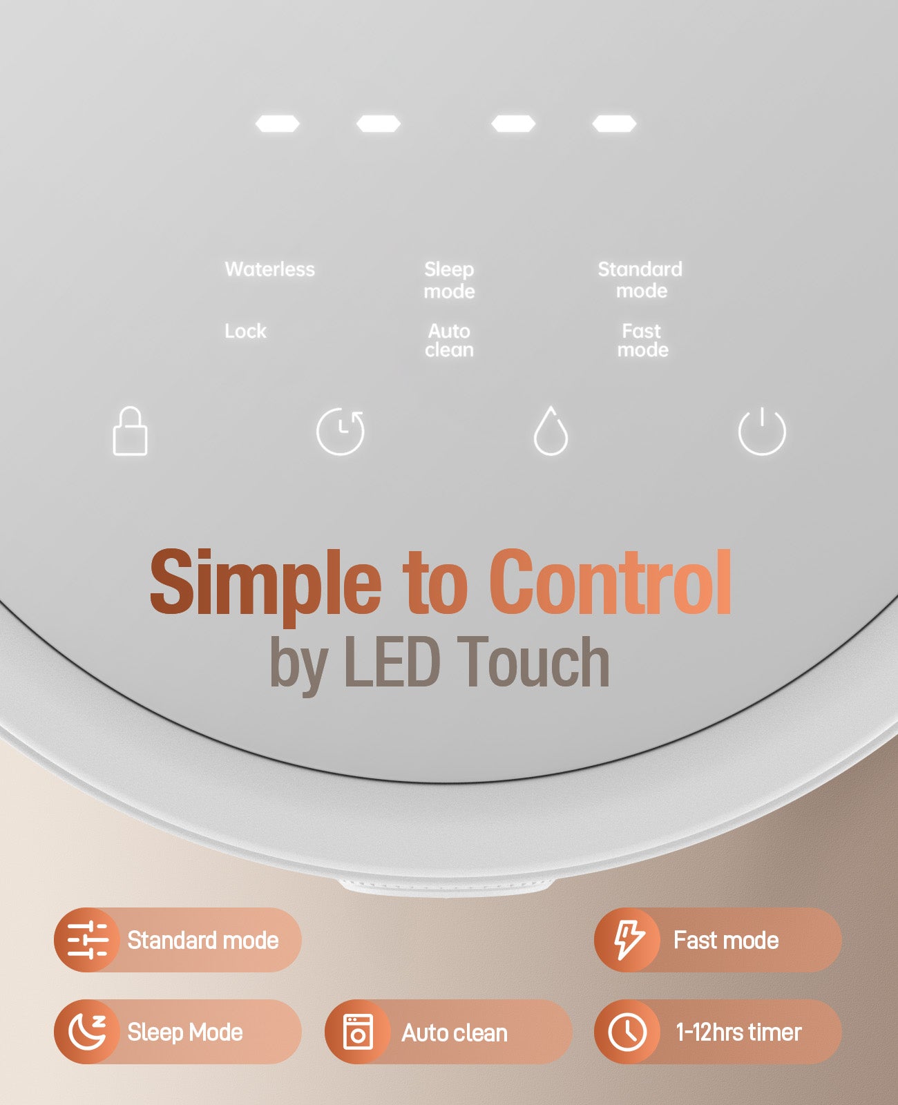 Warm Mist Humidifier, 3L Easy Clean Humidifier, Stainless Steel Dishwashable Bedroom Steam Humidifiers, Simple Use LED Screen, Sleep Mode with Quiet Humidifer
