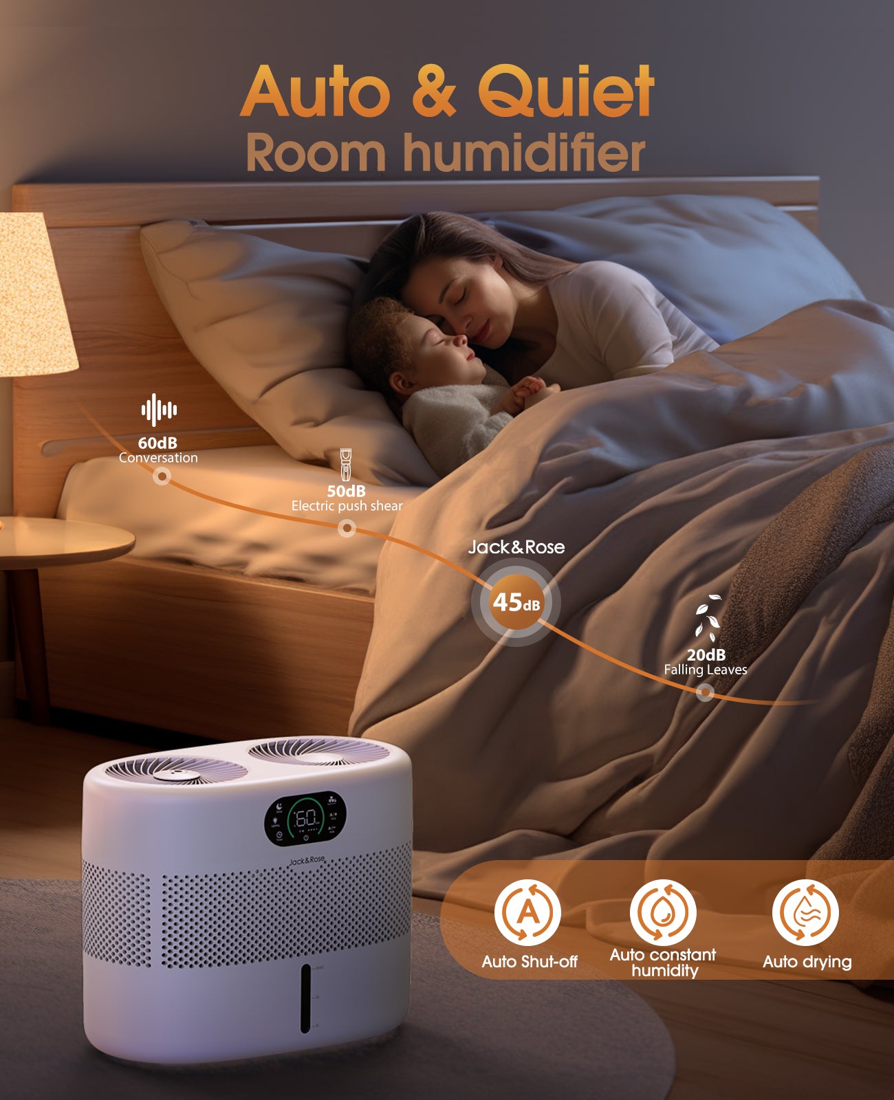 Large Evaporative Humidifier for Large Room-No White Dust