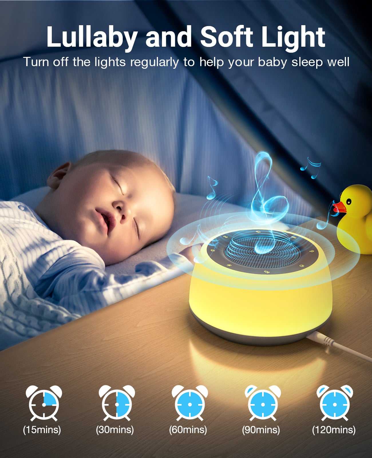 Jack & Rose White Noise Machine Baby, Baby Sound Machine Kids with Night Light, Portable White Noise Machine for Sleeping