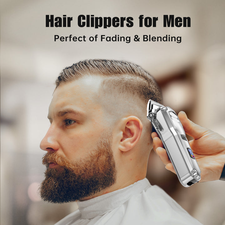 Jack & Rose A6 Cordless Hair Clippers for Men, Heavy Duty All Metal Barber Clippers with Carbon Blade, Rechargeable Professional Hair Clippers
