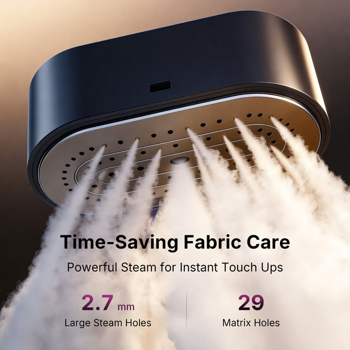 Jack & Rose S8 Steamer for Clothes, 1600W Handheld Steamer 110V-120V, 2-in-1 Handheld Clothes Steamer, Auto-off & 15S Fast Heat-Up, 29 Large Holes, Purple