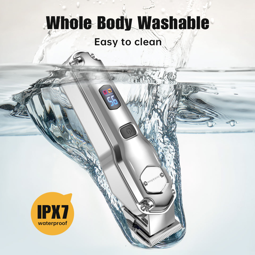 Jack & Rose A6 Cordless Hair Clippers for Men, Heavy Duty All Metal Barber Clippers with Carbon Blade, Rechargeable Professional Hair Clippers