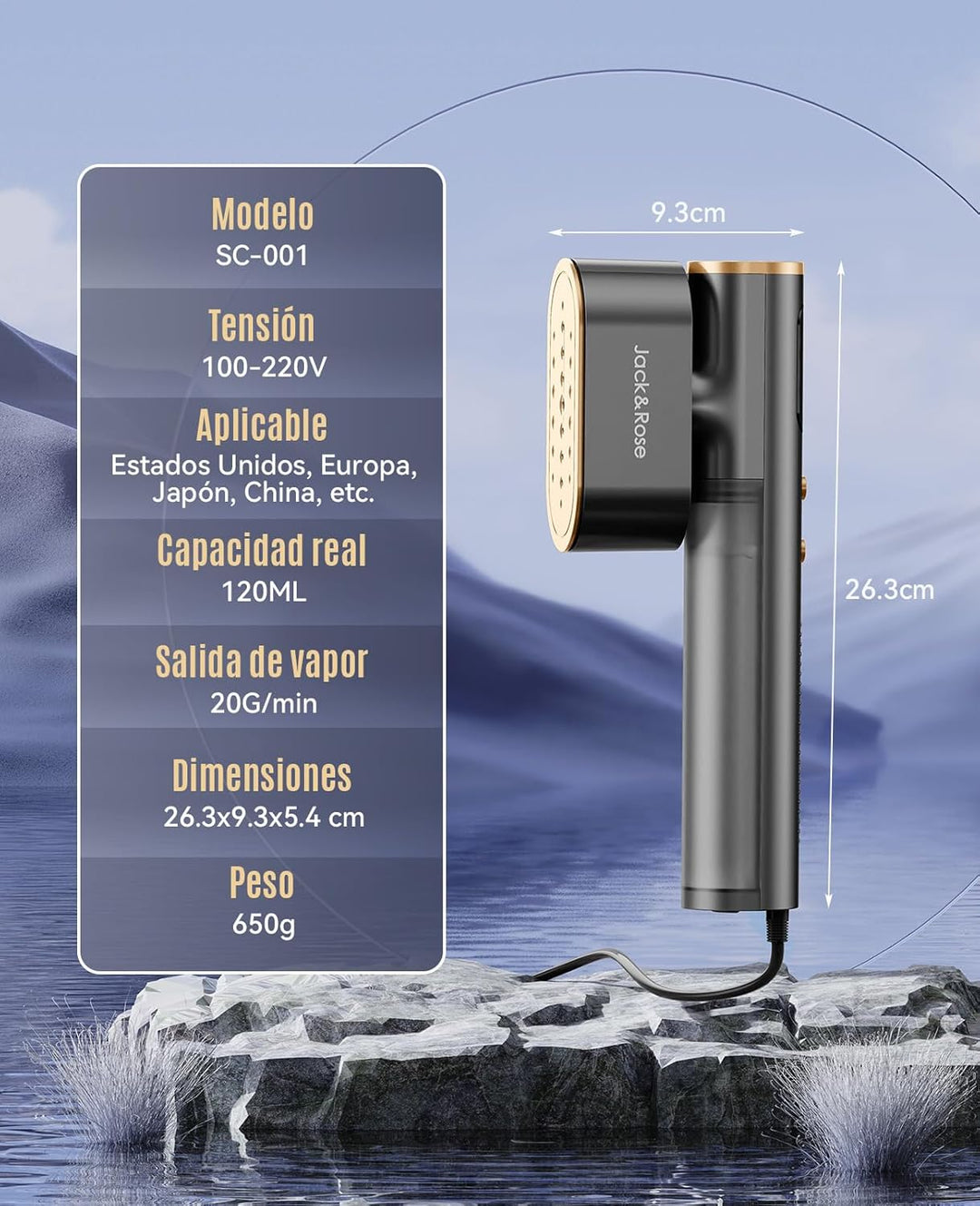 Jack ＆ Rose Kylo Travel Steamer for Clothes